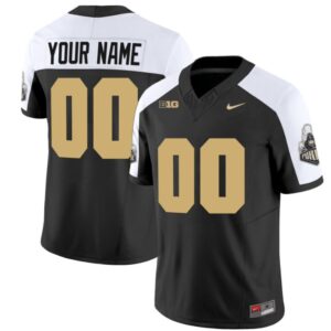 Custom Purdue Boilermakers Jersey Name and Number Vapor Football Stitched Black Alternate