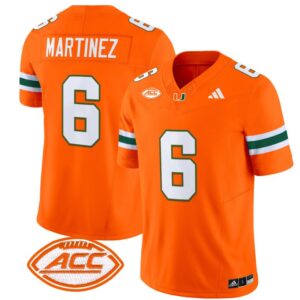 Damien Martinez Jersey #6 Miami Hurricanes Vapor Football Stitched Orange