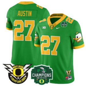 Daylen Austin Jersey #27 Oregon Ducks 2024 Big Ten Champions Football Green
