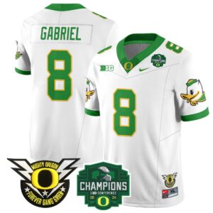 Dillon Gabriel Jersey #8 Oregon Ducks 2024 Big Ten Champions Football White