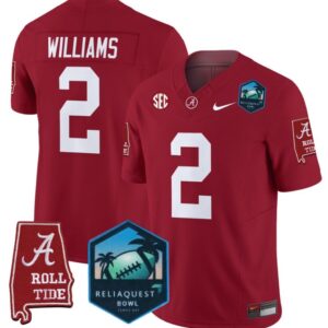 Ryan Williams Jersey #2 Alabama Crimson Tide 2025 ReliaQuest Bowl Crimson