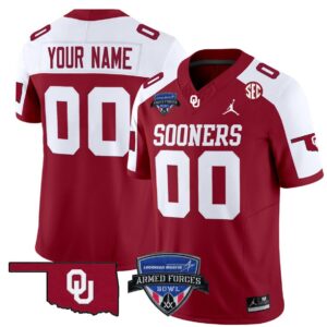 Custom Oklahoma Sooners Jersey 2025 Armed Forces Bowl Patch Vapor Alternate