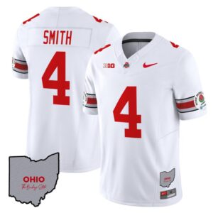 Jeremiah Smith Jersey #4 Ohio State Rose Bowl Patch Football V3 Stitched White