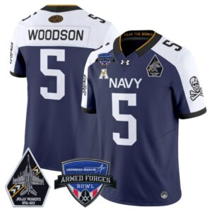 Braxton Woodson Jersey #5 Navy Midshipmen 2025 Armed Forces Bowl Navy Alternate