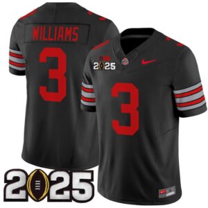 Miyan Williams Jersey #3 Ohio State 'Heritage Stripe' 2025 CFP Final Black