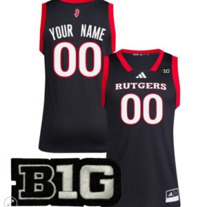 Custom Rutgers Scarlet Knights Jersey College Basketball Stiched Black