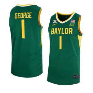 Men's #1 Keyonte George Jersey Baylor Bears College Basketball Jerseys Green