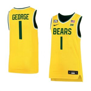 Men's #1 Keyonte George Jersey Baylor Bears College Basketball Jerseys Gold