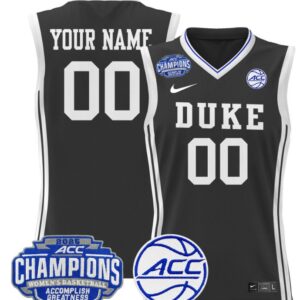 Women's Custom Duke Blue Devils Jersey 2025 ACC Champions Lightweight Black