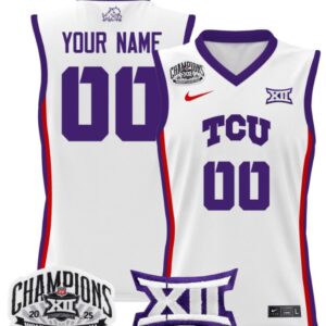 Women's Custom TCU Horned Frogs Jersey 2025 Champions Lightweight White