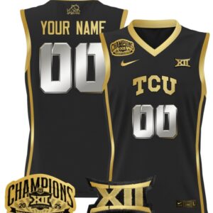 Women's Custom TCU Horned Frogs Jersey 2025 Champions Lightweight Black Gold