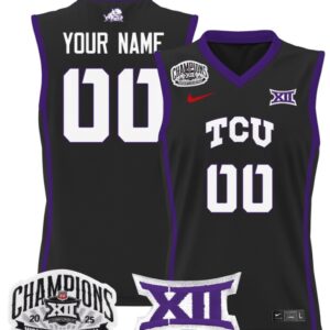 Women's Custom TCU Horned Frogs Jersey 2025 Champions Lightweight Black