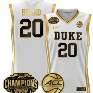 Women's Alana Beard Jersey #20 Duke Blue Devils 2025 ACC Champions White Gold