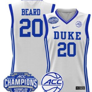 Women's Alana Beard Jersey #20 Duke Blue Devils 2025 ACC Champions White