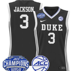 Women's Ashlon Jackson Jersey #3 Duke Blue Devils 2025 ACC Champions Black