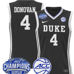 Women's Jadyn Donovan Jersey #4 Duke Blue Devils 2025 ACC Champions Black