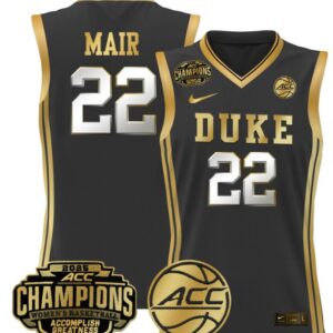 Women's Taina Mair Jersey #22 Duke Blue Devils 2025 ACC Champions Black Gold