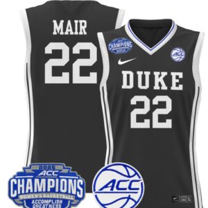 Women's Taina Mair Jersey #22 Duke Blue Devils 2025 ACC Champions Black