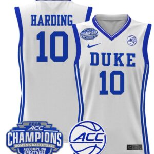 Women's Lindsey Harding Jersey #10 Duke Blue Devils 2025 ACC Champions White