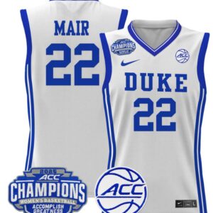 Women's Taina Mair Jersey #22 Duke Blue Devils 2025 ACC Champions White