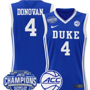 Women's Jadyn Donovan Jersey #4 Duke Blue Devils 2025 ACC Champions Royal