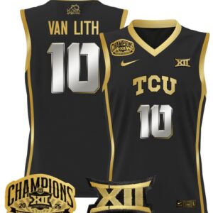 Women's Hailey Van Lith Jersey #10 TCU Horned Frogs 2025 Champions Black Gold