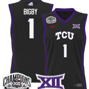 Women's Taylor Bigby Jersey #1 TCU Horned Frogs 2025 Champions Black