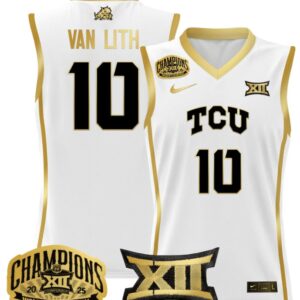 Women's Hailey Van Lith Jersey #10 TCU Horned Frogs 2025 Champions White Gold