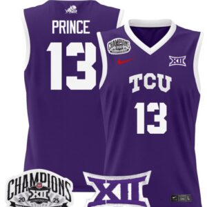 Women's Sedona Prince Jersey #13 TCU Horned Frogs 2025 Champions Purple