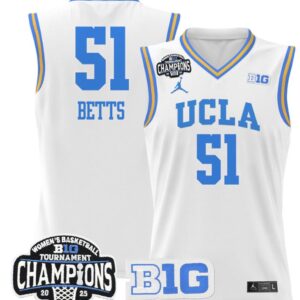 Women's Lauren Betts Jersey #51 UCLA Bruins 2025 Champions Basketball White