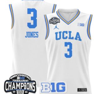 Women's Londynn Jones Jersey #3 UCLA Bruins 2025 Champions Basketball White