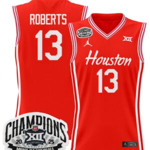 J'Wan Roberts Jersey #13 Houston Cougar 2025 Big 12 Champions Stitched Red