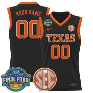 Custom Texas Longhorns Jersey 2025 Sec Final Four Patch Stitched Black