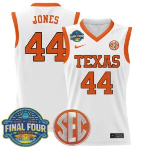 Taylor Jones Jersey #44 Texas Longhorns 2025 Sec Final Four Patch White