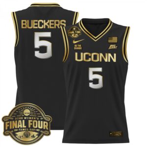 Paige Bueckers Jersey #5 UConn Huskies 2025 Big Eat Final Four Patch Black Gold