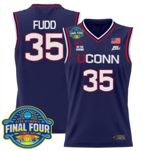 Azzi Fudd Jersey #35 UConn Huskies 2025 Big Eat Final Four Patch Navy