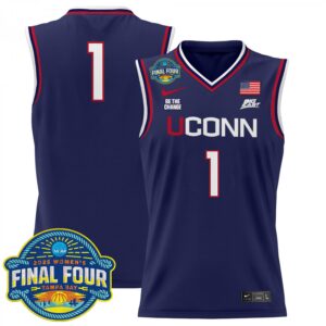 Team Jersey #1 UConn Huskies 2025 Big Eat Final Four Patch Stitched Navy