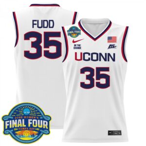 Azzi Fudd Jersey #35 UConn Huskies 2025 Big Eat Final Four Patch White