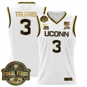 Diana Taurasi Jersey #3 UConn Huskies 2025 Big Eat Final Four Patch White Gold