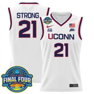 Sarah Strong Jersey #21 UConn Huskies 2025 Big Eat Final Four Patch White