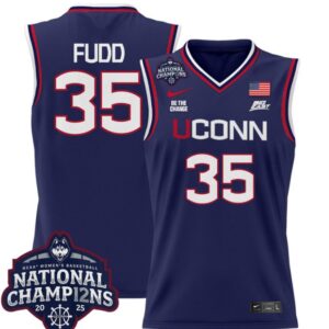 Azzi Fudd Jersey #35 UConn Huskies 2025 National Champions Patch Navy
