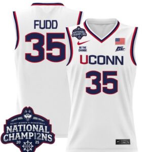 Azzi Fudd Jersey #35 UConn Huskies 2025 National Champions Patch White