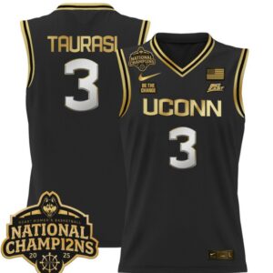 Diana Taurasi Jersey #3 UConn Huskies 2025 National Champions Patch Black Gold