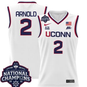 KK Arnold Jersey #2 UConn Huskies 2025 National Champions Patch White