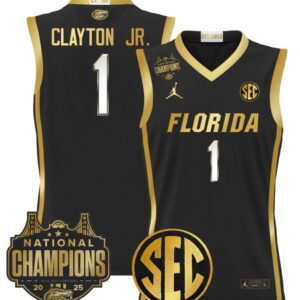 Walter Clayton Jr Jersey #1 Florida Gators 2025 National Champions Black Gold
