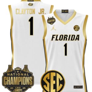 Walter Clayton Jr Jersey #1 Florida Gators 2025 National Champions White Gold