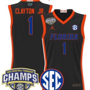 Walter Clayton Jr Jersey #1 Florida Gators 2025 Tournament Champions Patch Black