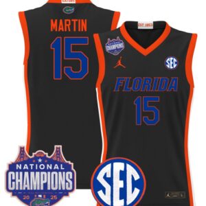 Alijah Martin Jersey #15 Florida Gators 2025 National Champions Patch Black