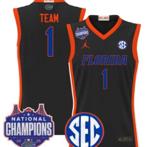 Team Jersey #1 Florida Gators 2025 National Champions Patch Stitched Black