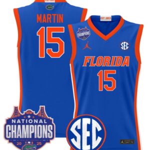 Alijah Martin Jersey #15 Florida Gators 2025 National Champions Patch Royal